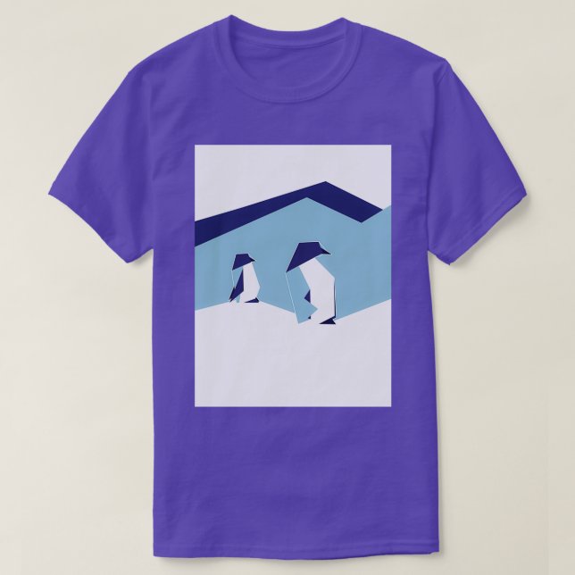 T-shirt pengions origami (Design devant)
