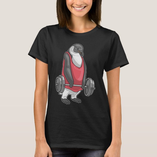 T-shirt Pengouin Bodybuilder Haltère Musculation (Devant)