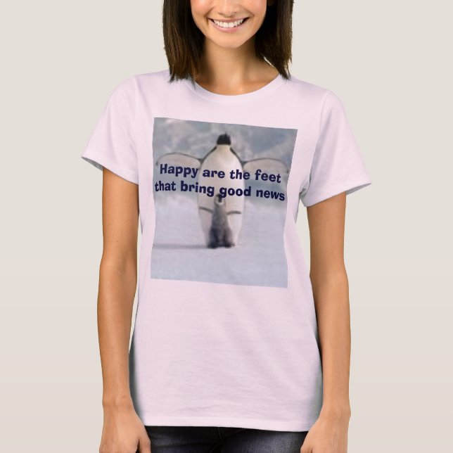 T-shirt Penguin-and-Chick-Print-I10282801, heureux sont (Devant)