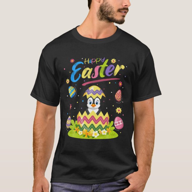 T-shirt Penguin Bird Lover Funny Easter Egg Penguin Happy (Devant)