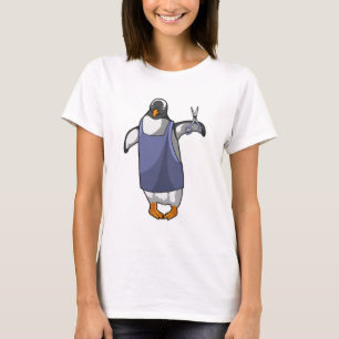 T-shirt Penguin coiffeur avec ciseaux
