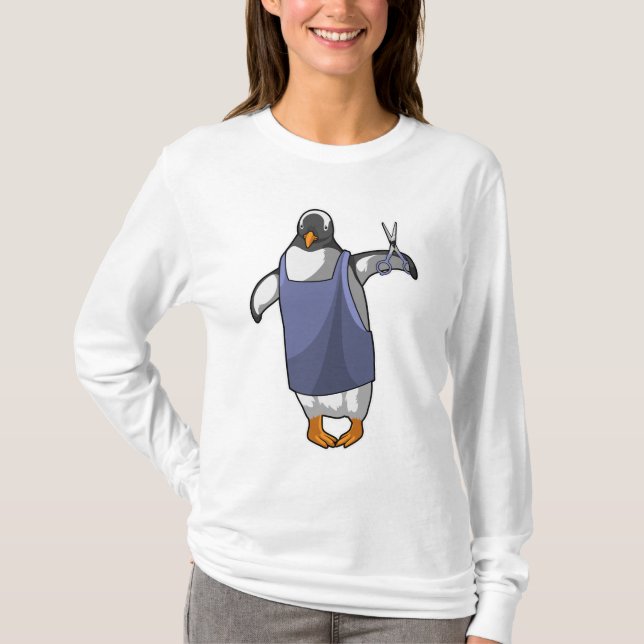 T-shirt Penguin coiffeur avec ciseaux (Devant)