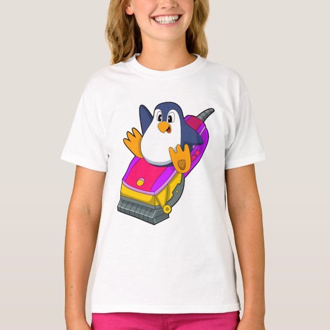 T-shirt Penguin comme coiffeur avec Razor (Devant)