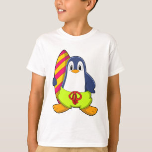 T-shirt Penguin comme surfer avec Surfer