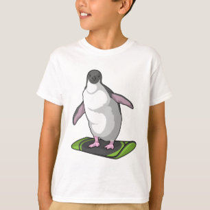 T-shirt Penguin en Snowboardeur avec Snowboard