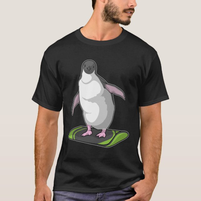 T-shirt Penguin en Snowboardeur avec Snowboard (Devant)