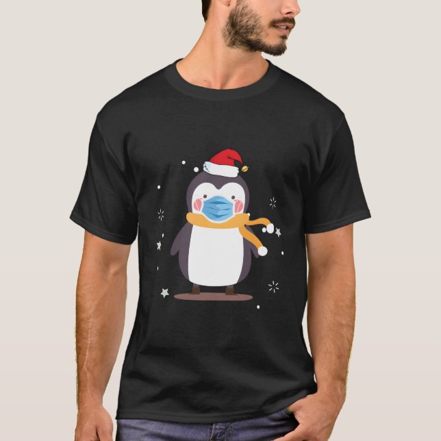 T-shirt Penguin Face Père Noël Penguin (Devant)