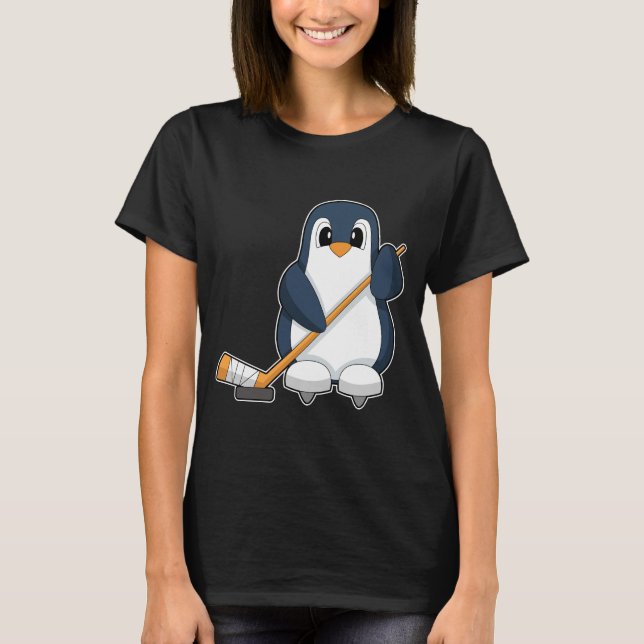 T-shirt Penguin Hockey sur glace bâton de hockey sur glace (Devant)