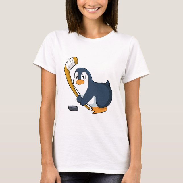 T-shirt Penguin Hockey sur glace bâton de hockey sur glace (Devant)