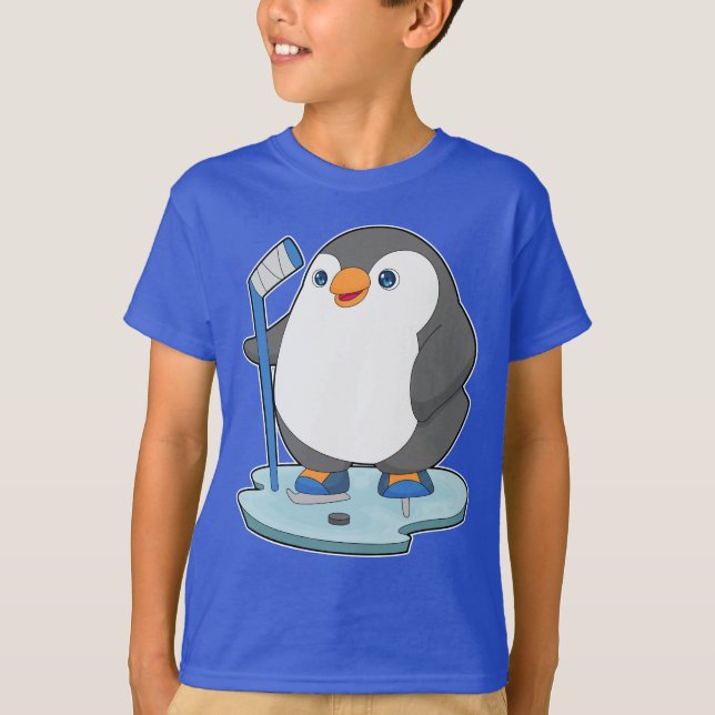 T-shirt Penguin Hockey sur glace bâton de hockey sur glace (Devant)
