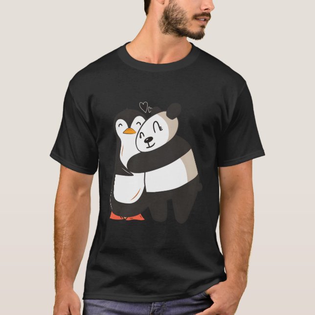 T-shirt Penguin Panda Love (Devant)