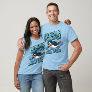T-shirt Penguin Paradise - Chill & Win Pixel Art