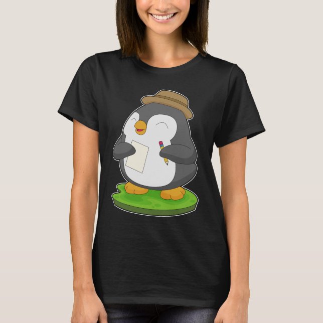 T-shirt Penguin Pencil Paper School (Devant)