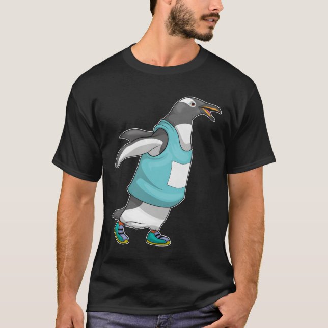 T-shirt Penguin Runner Running Sports girl (Devant)