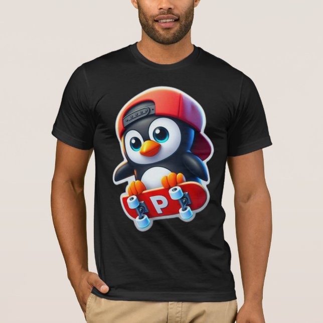 T-SHIRT PENGUIN SKATEBOARDER 3 (Devant)