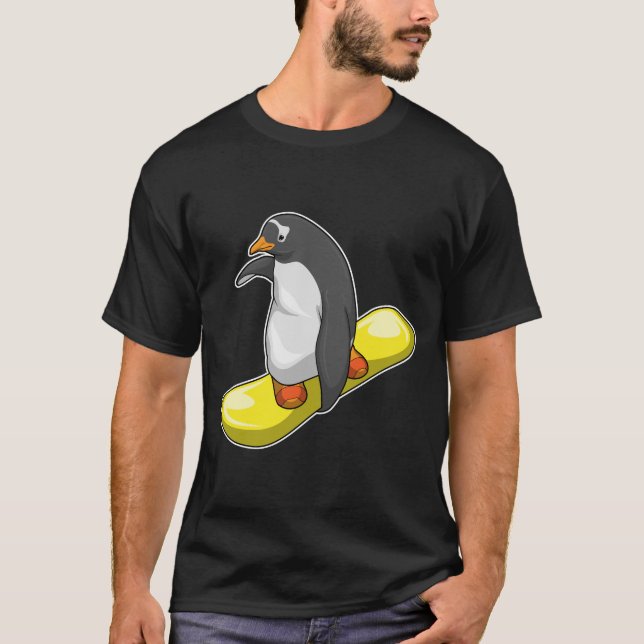 T-shirt Penguin Snowboard Sports d'hiver (Devant)
