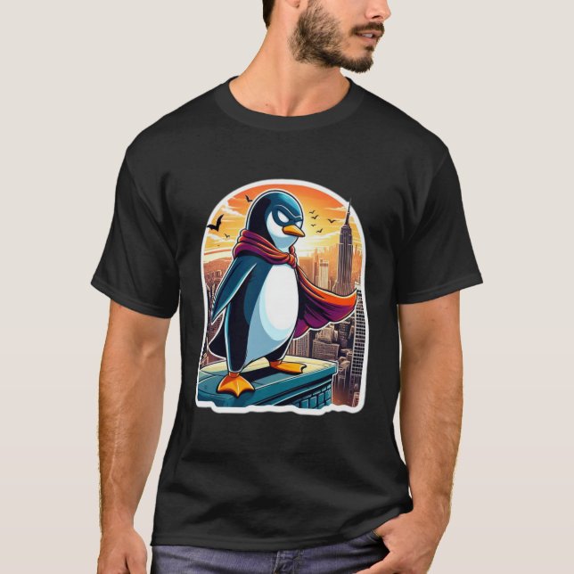 T-SHIRT PENGUIN SUPERHERO 6 (Devant)