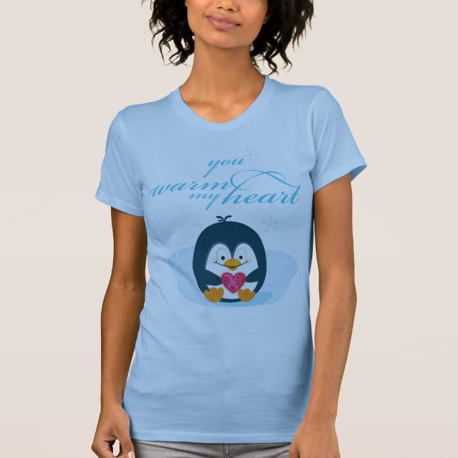 T-shirt PENGUIN "tu réchauffes mon coeur" (Devant)