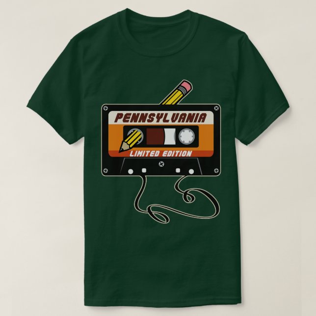 T-shirt Pennsylvania Limited Edition Bande de cassette Vin (Design devant)