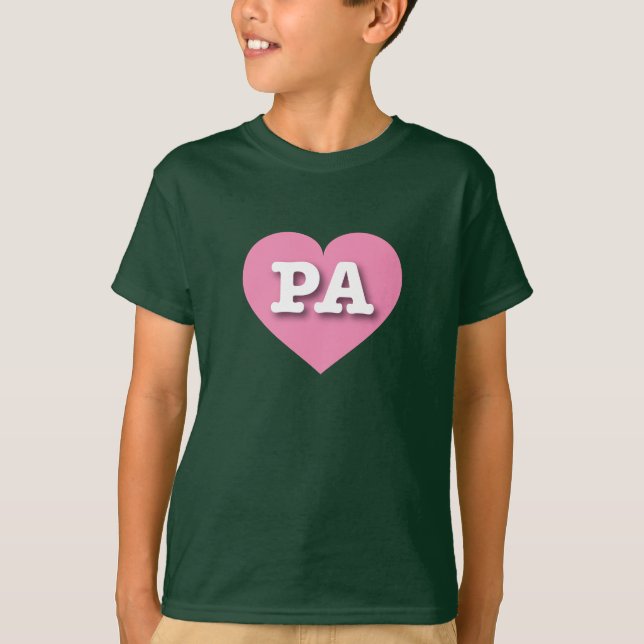 T-shirt Pennsylvania Pink Heart - I love PA (Devant)