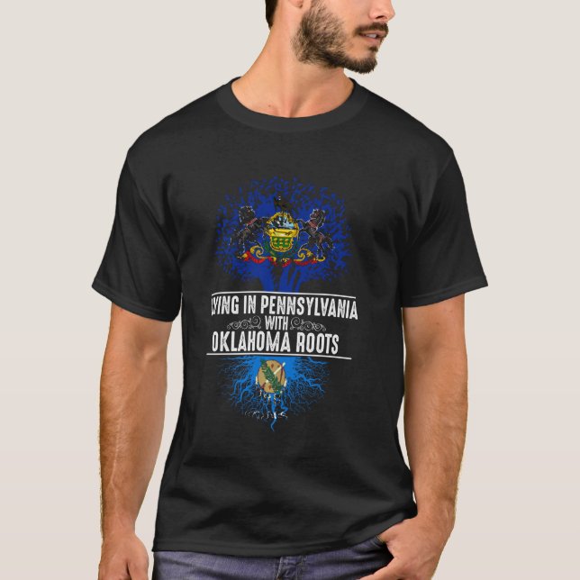 T-shirt Pennsylvanie Accueil Oklahoma Roots State Tree dra (Devant)