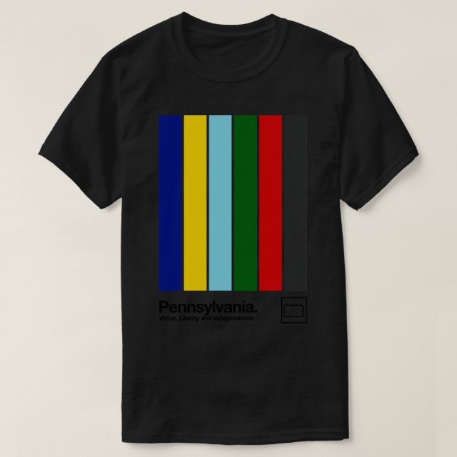 T-shirt Pennsylvanie Drapeau original Couleurs esthétiques (Design devant)