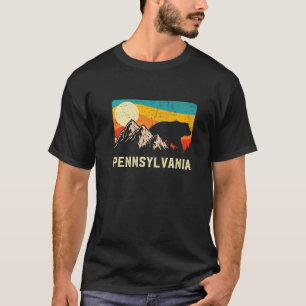 T-shirt Pennsylvanie Nature Ours sauvage Retro Sunset Rand