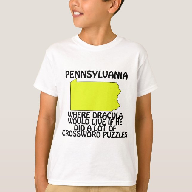 T-shirt Pennsylvanie - Où Dracula habiterait... (Devant)