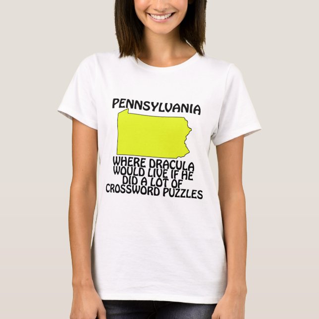 T-shirt Pennsylvanie - Où Dracula vivrait... (Devant)