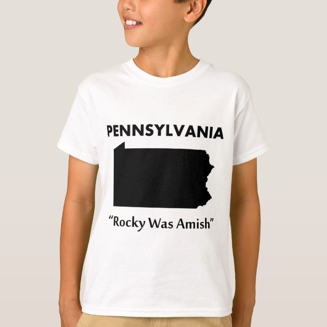 T-shirt Pennsylvanie - Rocky était amish (Devant)