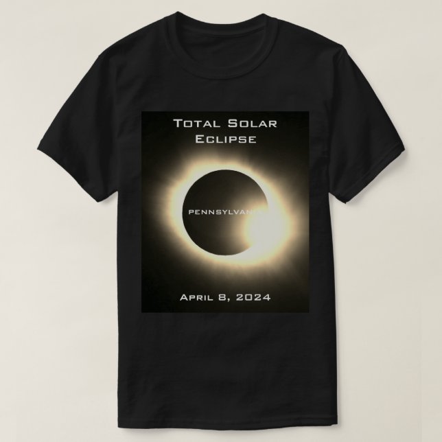 T-shirt PENNSYLVANIE Total éclipse solaire 8 avril 2024 (Design devant)