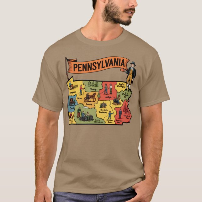 T-shirt Pennsylvanie - Tourisme Vintage (Devant)