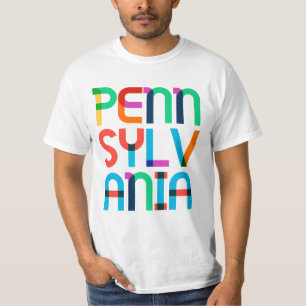 T-shirt Pennsylvanie Vintage Retro Pop Art coloré 80s