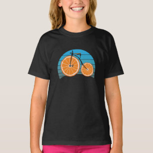 T-shirt Penny Farthing Bicycle Orange Wheels