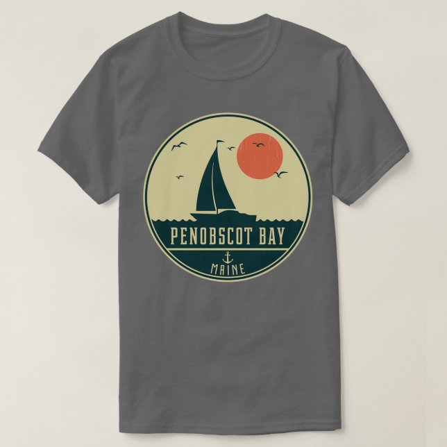 T-shirt Penobscot Bay Maine Design de voile (Design devant)