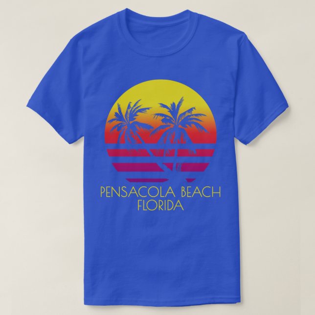 T-shirt Pensacola Beach Floride Coucher de soleil tropical (Design devant)