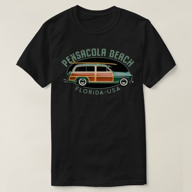 T-shirt Pensacola Beach Floride surf vintage (Design devant)