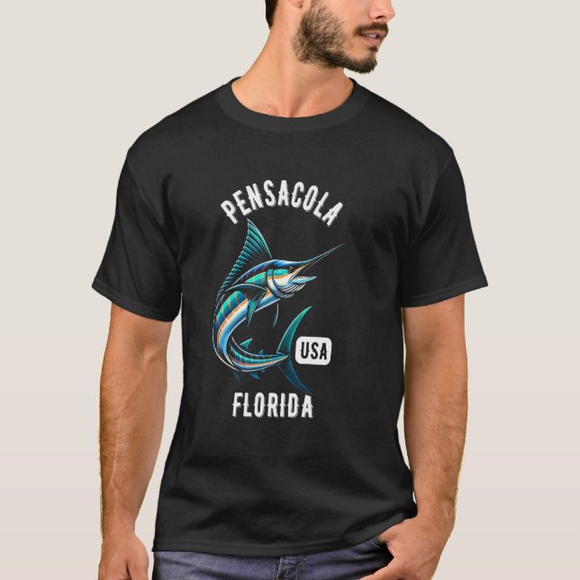 T-shirt Pensacola Floride États-Unis Conception de pêche (Devant)