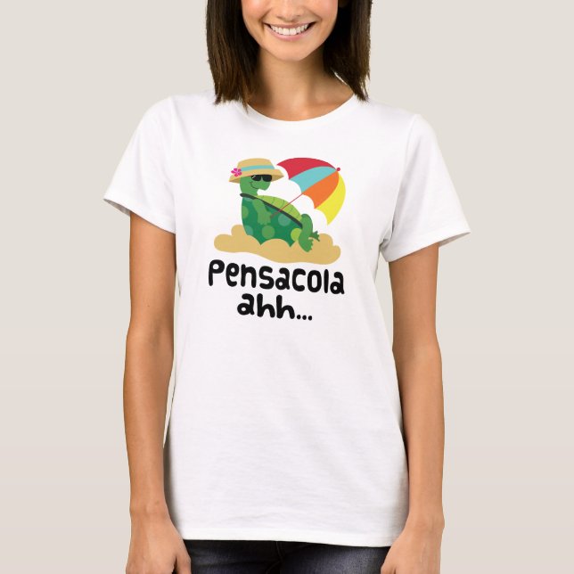 T-shirt Pensacola (tortue sur la plage) (Devant)