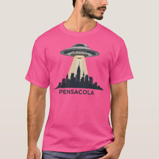 T-shirt Pensacola Ufo Invasion - Sci-Fi Cityscape