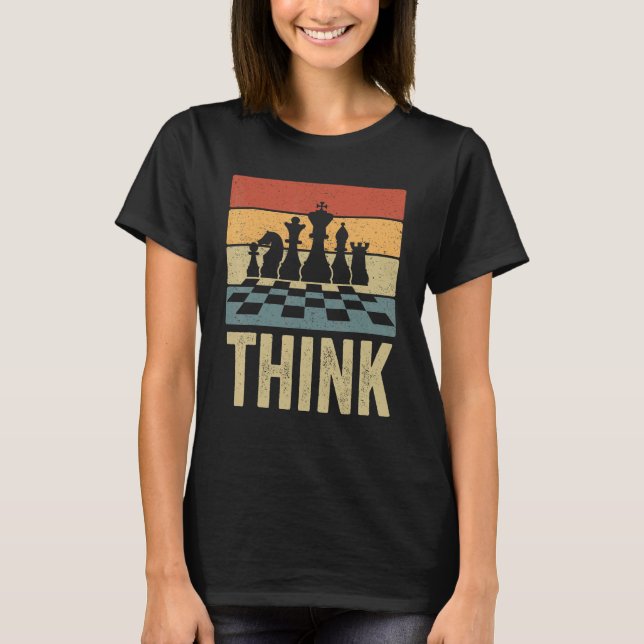 T-shirt Pense aux échecs Vintages (Devant)