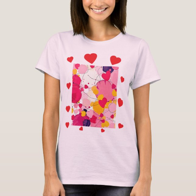 T-shirt "Pensées d'amour aléatoires" - Abstrait coloré (Devant)