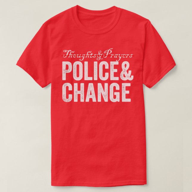 T-shirt Pensées Prières Changement de police (Design devant)