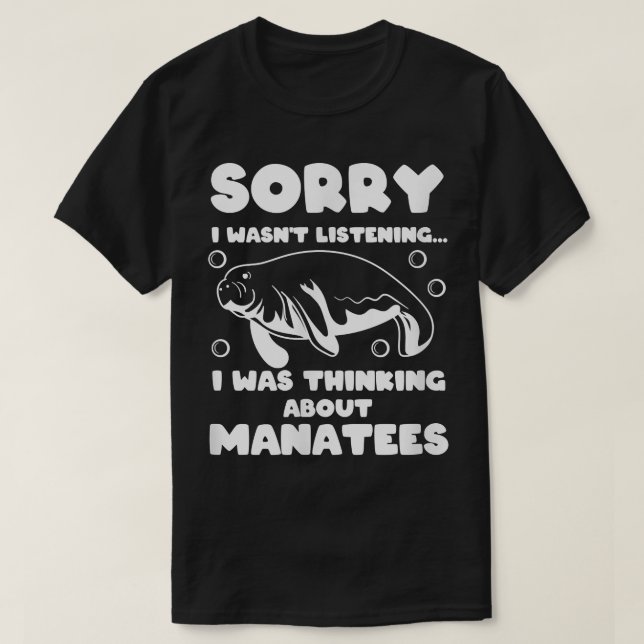 T-shirt Penser à Manatees Mer Océan animal (Design devant)