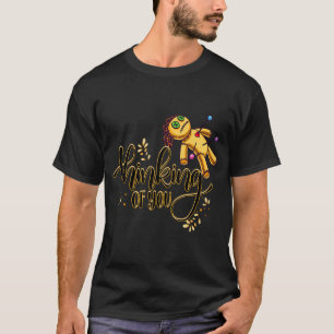 T-shirt Penser à vous drôle Halloween Poupée vaudou