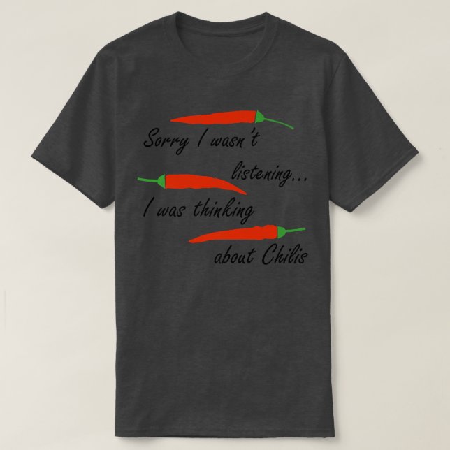 T-shirt Penser aux piments nourriture épicée (Design devant)