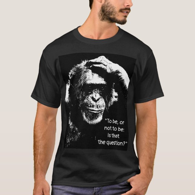 T-shirt Penser Monkey Pop Art Shakespeare Citation Hommes (Devant)