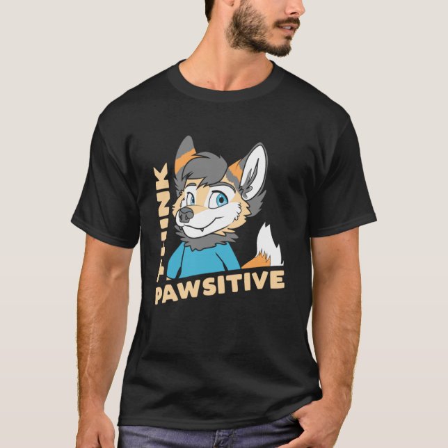T-shirt Penser Pawsitive Penser Positive Mignonne OwO (Devant)