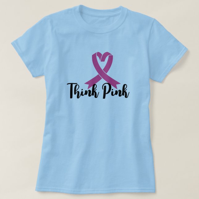 T-shirt Penser rose - Porter l'espoir, étaler la force (Design devant)