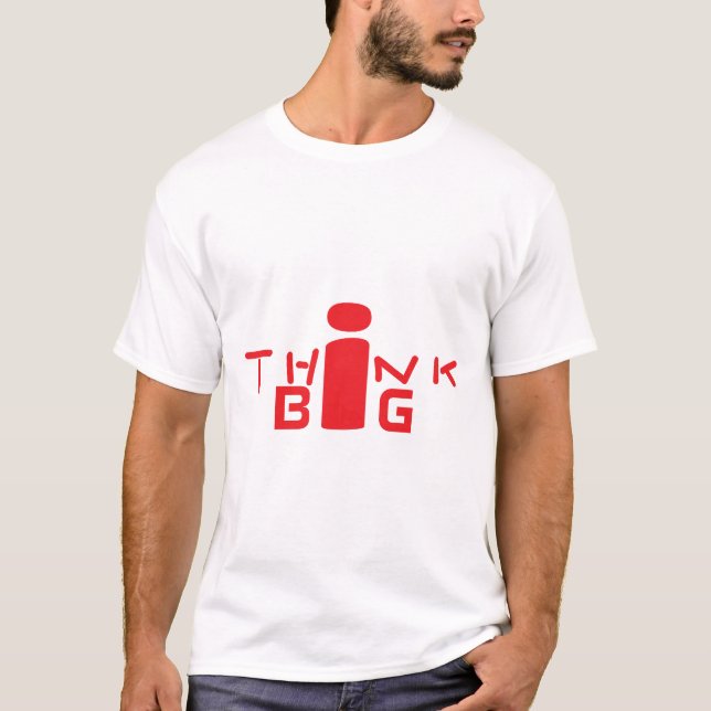 T-shirt Pensez à la grande typographie créative Art RED (Devant)